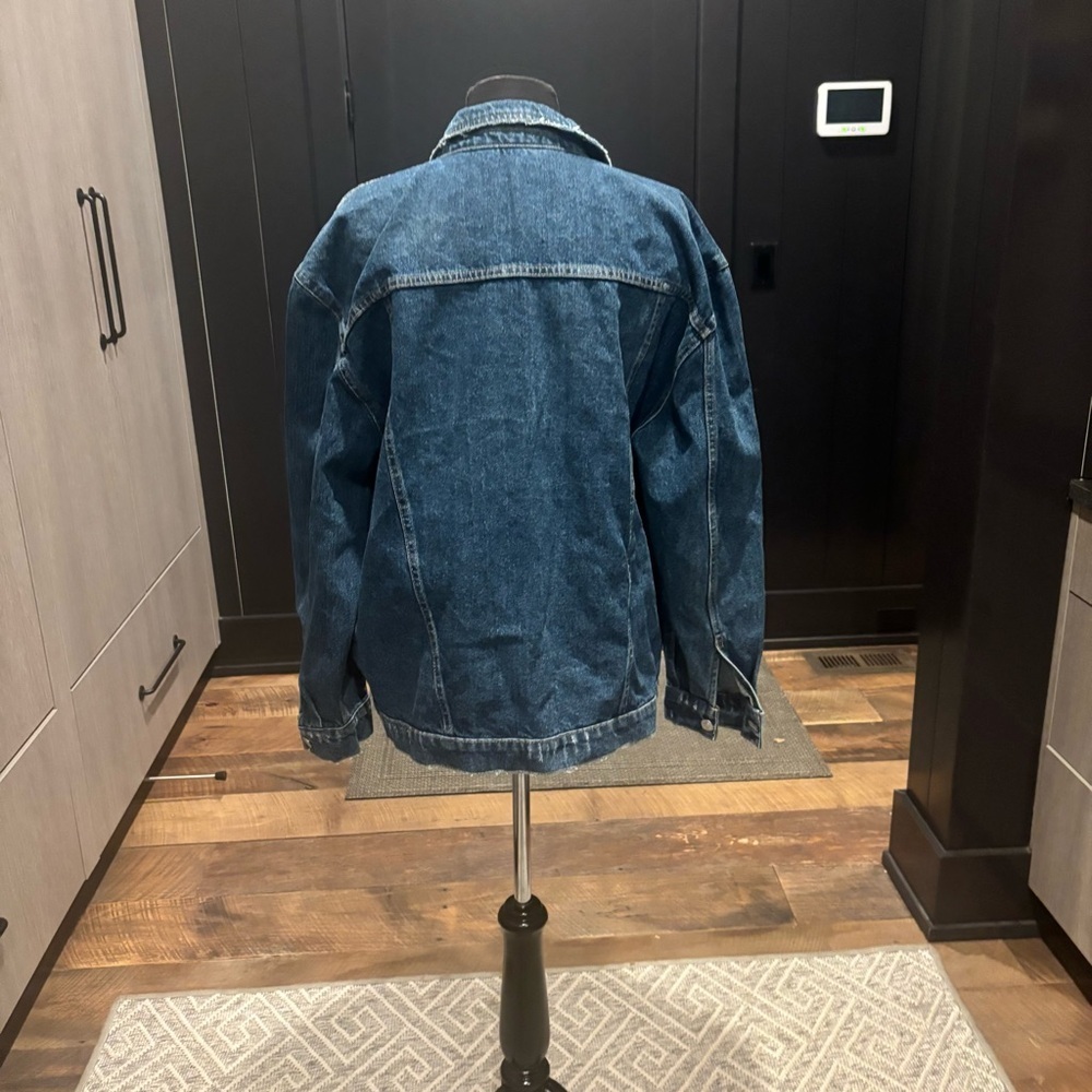 Vintage Roebuck & Co. Denim Trucker Jacket | 100% Cotton | Classic Oversize Fit - Picture 2 of 6